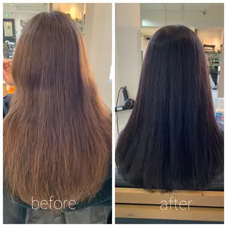 セミロング カラー 船津武俊 フナツタケトシのヘアスタイル