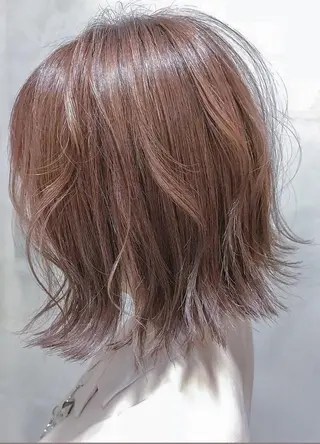 ミディアム カラー 💐透明感カラー💐 おかじま まりか💐のヘアスタイル