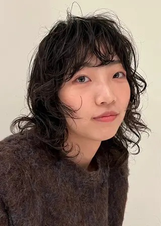 ミディアム パーマ 田邉 海斗のヘアスタイル