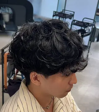 パーマ メンズ カズキ🌼曲がる縮毛 ／くせ毛パーマのヘアスタイル