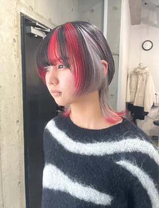 ミディアム カラー lani hair salon所属・SHOTO ハイトー ン/デザインカラーのヘアスタイル