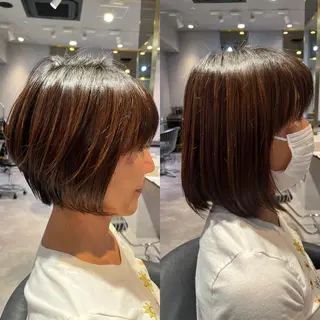 ショート 傷ませないカラー✨ 鶴見/菅谷光哉のヘアスタイル