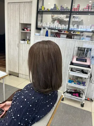 セミロング カラー 太白区白髪ぼかし/ ボブカット/千葉達人のヘアスタイル