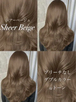 ロング カラー 顔まわりの神様✨ 透明感カラー藤嶋秀幸のヘアスタイル