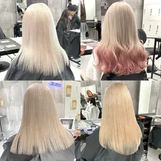 セミロング ハイトーン×エクステ 💞くるみのヘアスタイル