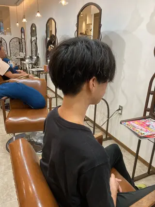 ミディアム パーマ メンズ カット特化型 美容師/栗本のヘアスタイル