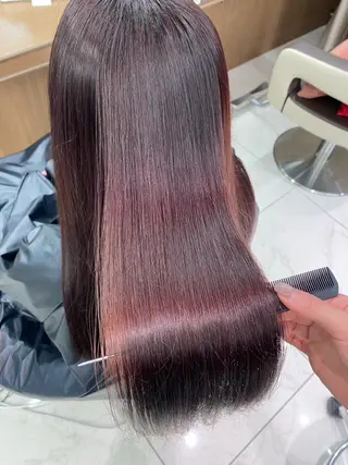 ロング カラー パーマ 長妻莉央/縮毛矯正 髪質改善カラーのヘアスタイル