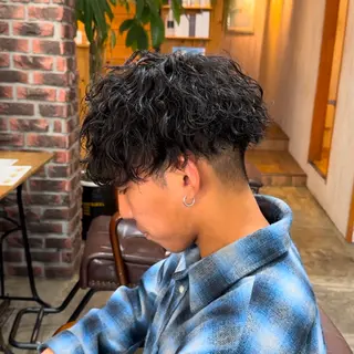 ショート パーマ メンズ メンズカラー/ バレイヤージュ/聖斗のヘアスタイル
