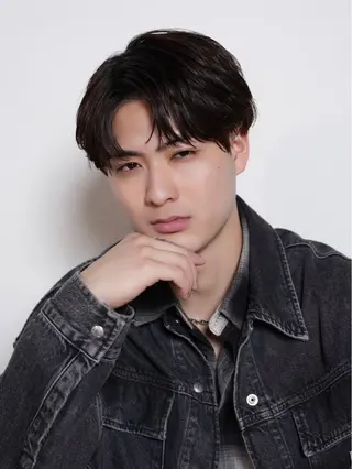 ミディアム パーマ メンズ シースルーマッシュ/ メンズ/KYOHEIのヘアスタイル