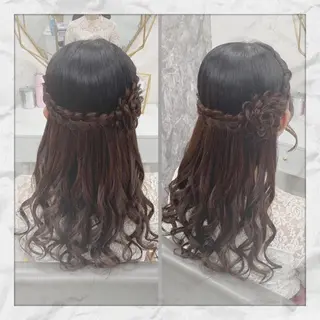 セミロング ヘアアレンジ ヘアセット/着付け 𓇼 松本 夏美𓇼のヘアスタイル