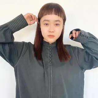 セミロング カラー 透けるカラー 🫧かふうのヘアスタイル