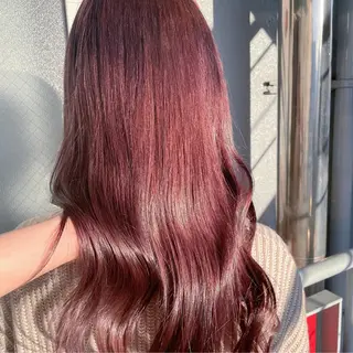 ロング カラー ヘアアレンジ なつき/艶ピンク/ girly hairのヘアスタイル