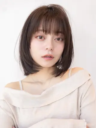ミディアム カラー 渋谷/レイヤーボブ・ 韓国ボブ特化/楓のヘアスタイル