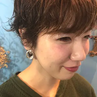 ショート パーマ レイヤー/お顔まわり 暖色カラー🍑Amiのその他イメージ