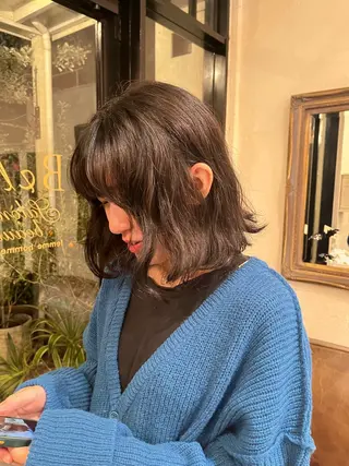 ミディアム カラー パーマ ブリーチカラー/ パーマ/Asukaのヘアスタイル