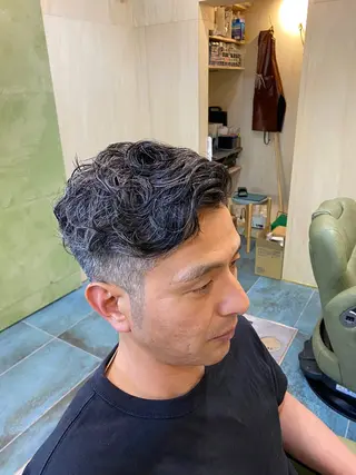 ミディアム パーマ メンズ メンズカット/パーマ 福島区SOSOのヘアスタイル