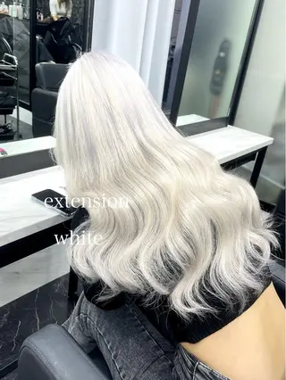 ロング カラー エクステ🩵ブリーチ 韓国ヘア🩵KAEのヘアスタイル