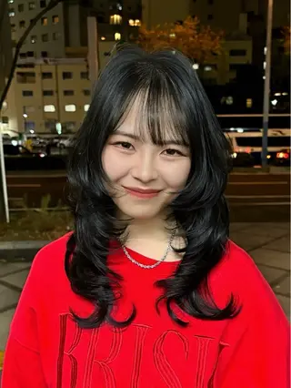 ミディアム 古賀/レイヤーボブ /ハッシュカットのヘアスタイル