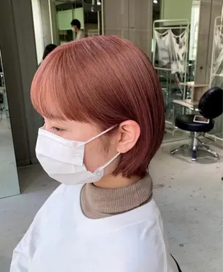 ミディアム カラー 暖色/まろベージュ/ シカタユウカのヘアスタイル