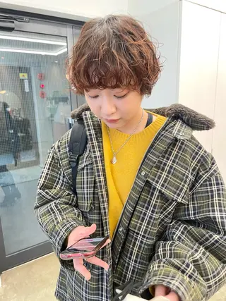 ショート カラー パーマ pole所属・【pole】 minaのヘアスタイル