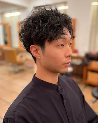 ショート パーマ メンズ d'ici所属・d’ici六本木 佐藤彩のヘアスタイル