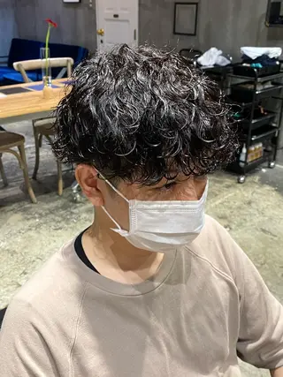 ショート パーマ メンズ Agu hair lore沼館店所属・八戸パーマ/メンズパ ーマ/シンゴ。のヘアスタイル