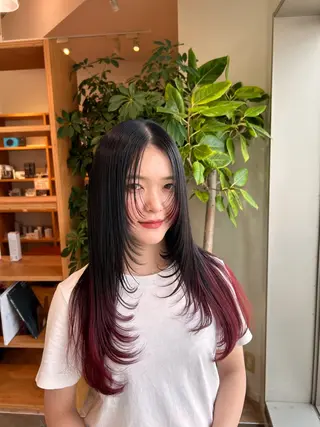 セミロング カラー 濱川 良栄のヘアスタイル