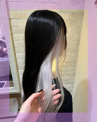 ロング カラー ヘアアレンジ 🦄ブリーチ💜エク ステ💜MIU🦄のヘアスタイル