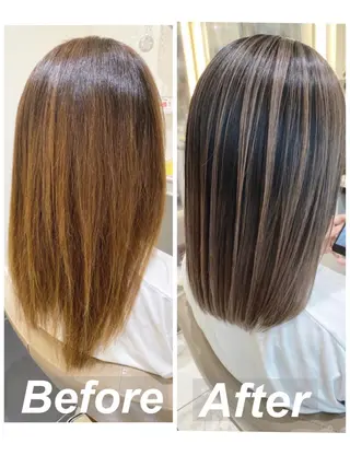 セミロング カラー 山崎俊輔/髪質改善 /バレイヤージュのヘアスタイル