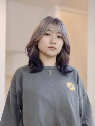 セミロング カラー ヘアアレンジ 🦠カラーリスト/ 魚瀬あおい🦠のヘアスタイル