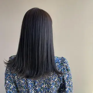 セミロング 切りっぱなしボブ/ 蒲生四丁目/伊藤瑠唯のヘアスタイル