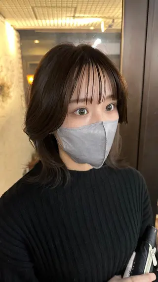 ミディアム カラー フリーランス所属・韓国ヘア レイヤー くびれヘアMATSUのヘアスタイル