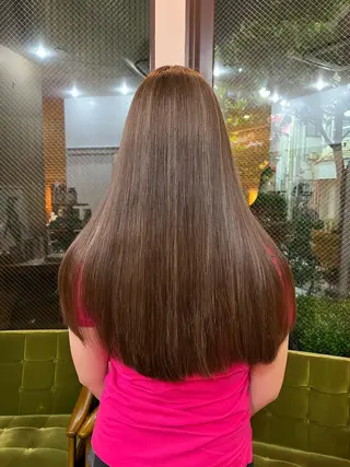 ロング カラー 🍑明石 桃🍑のヘアスタイル