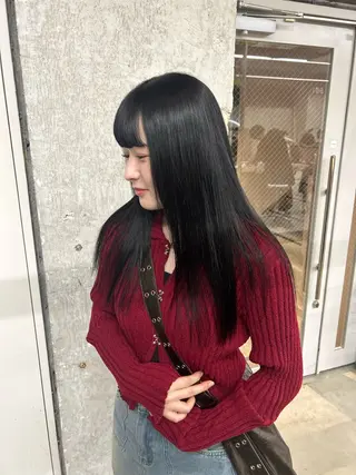 ロング 松井ゆら/ 酸性ストレート/暖色のヘアスタイル