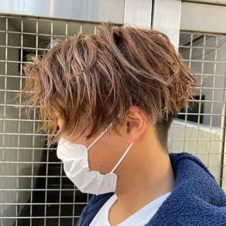 ショート カラー メンズ 【メンズ縮毛矯正】 田中秀斗のヘアスタイル