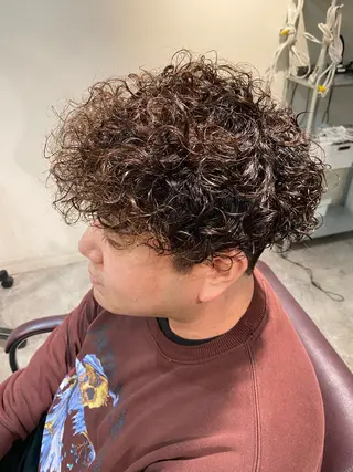 パーマ メンズ パーマ特化/フェザー パーマシャドウ/真生のヘアスタイル