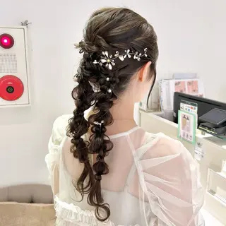 ロング カラー ヘアアレンジ 吉水 彩乃 /ボブ/透明感カラーのヘアスタイル