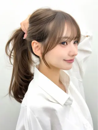 ロング 韓国風レイヤーカット 根来悠斗のヘアスタイル