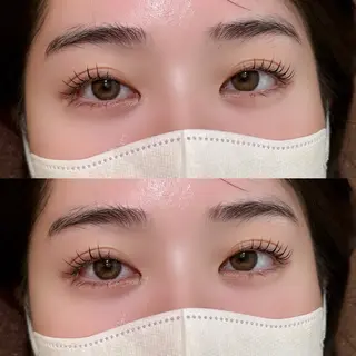 マツエク・マツパ 透明感カラー/顔周り カット/レイヤーにかのヘアスタイル