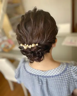ミディアム ヘアアレンジ 荒木 ひろかのヘアスタイル