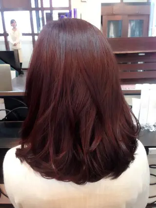 ミディアム セミロング ロング カラー ヘアアレンジ MODE K's松原 YUMIのヘアスタイル