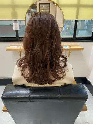 セミロング カラー 田中 あやなのヘアスタイル