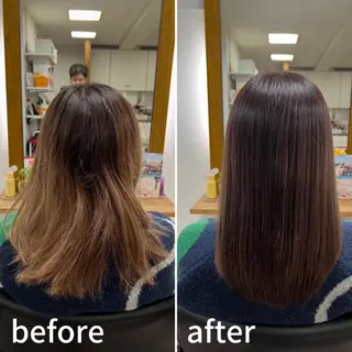 セミロング 髪質改善/マツパ 垢抜け透明カラー衣笠のヘアスタイル