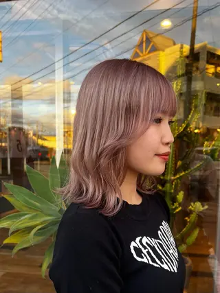 ミディアム カラー れいな🌼 ボブ･艶カラー🌼のヘアスタイル