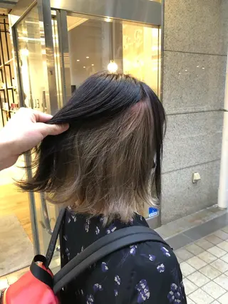 ショート カラー ノツコウダイ /ぱつっとボブのヘアスタイル