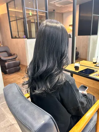 セミロング カラー 韓国×髪質改善カラー 💎hinaのヘアスタイル