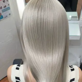 ロング カラー ブリーチなしピンク 赤井龍斗のヘアスタイル