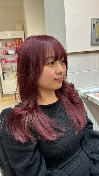 ロング ガレリアエレガンテ サカエテン所属・田中俊 縮毛矯正 髪質改善のヘアスタイル