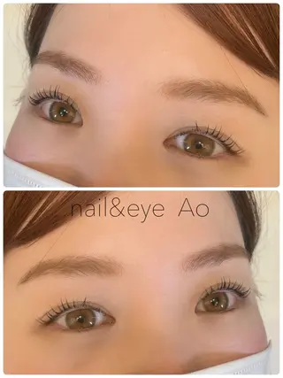 ミディアム カラー パーマ ヘアアレンジ メンズ キッズ ネイル マツエク・マツパ アイブロウ nail&eye Aoのマツエク・マツパデザイン