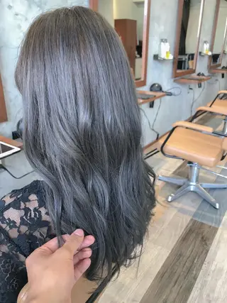 セミロング カラー 💘トレンドスタイル 💘透明感ヘアのヘアスタイル